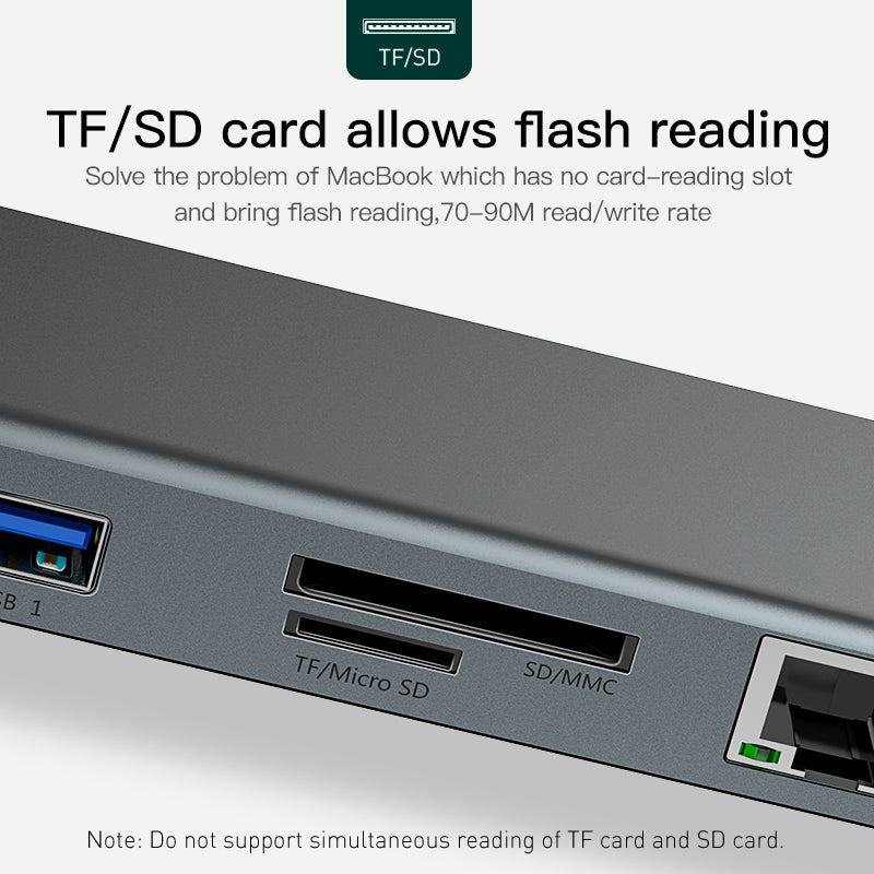 Hub Docking Station And Cooling Bracket To Ten-port HDMI And VGA Network Port Conversion Hub