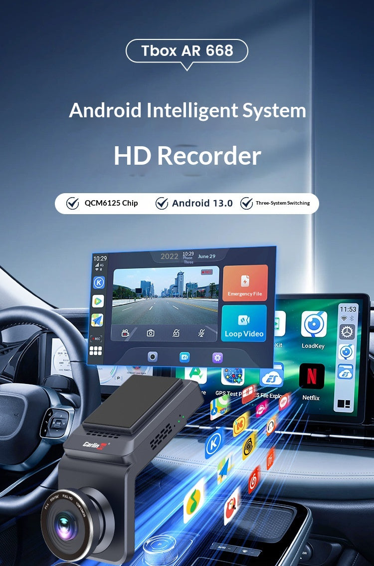 Carlinkit CarPlay To Android Auto Wireless Car Adapter, Smart Screen Box For Navigation, Dash Cam & Phone Screen Mirroring