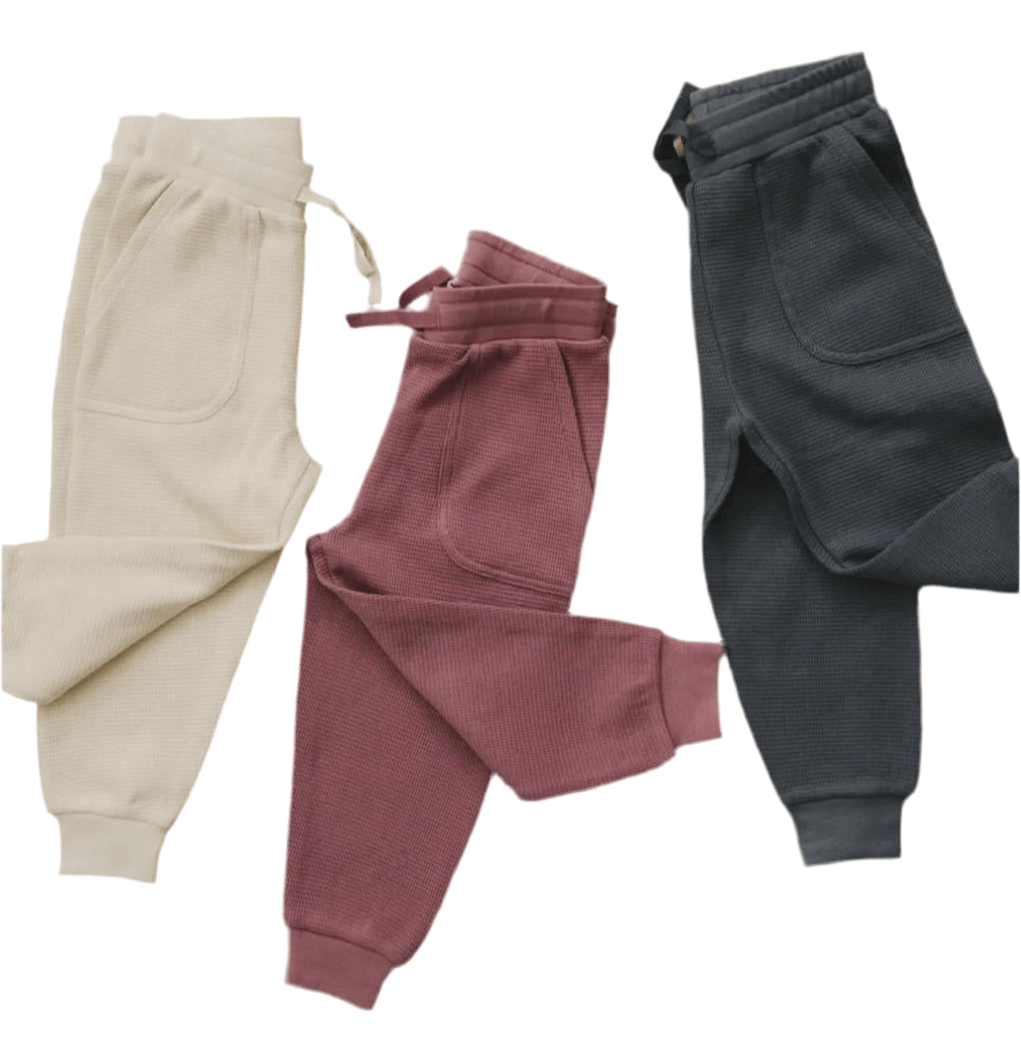 Organic Cotton Waffle Knit Little Explorer Joggers