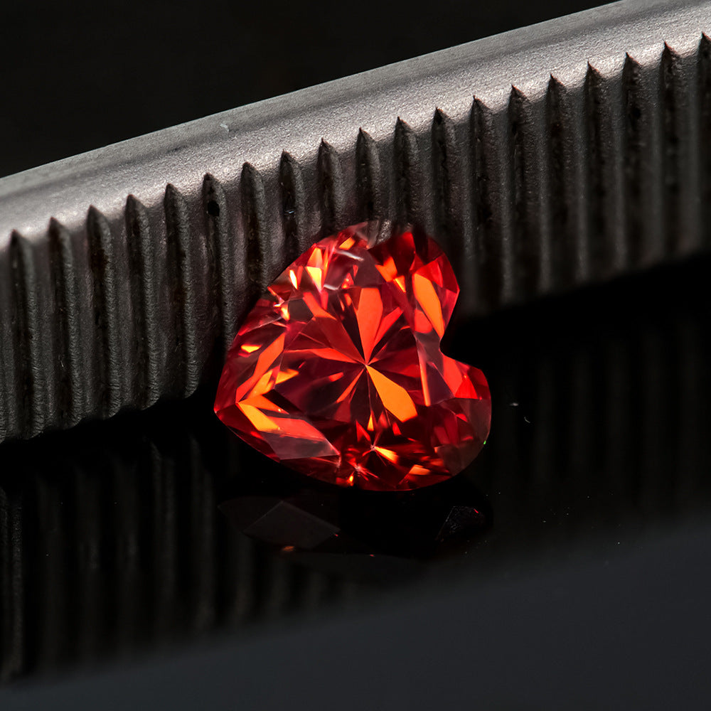 Colorful Moissanite Heart-shaped Stone Lemon