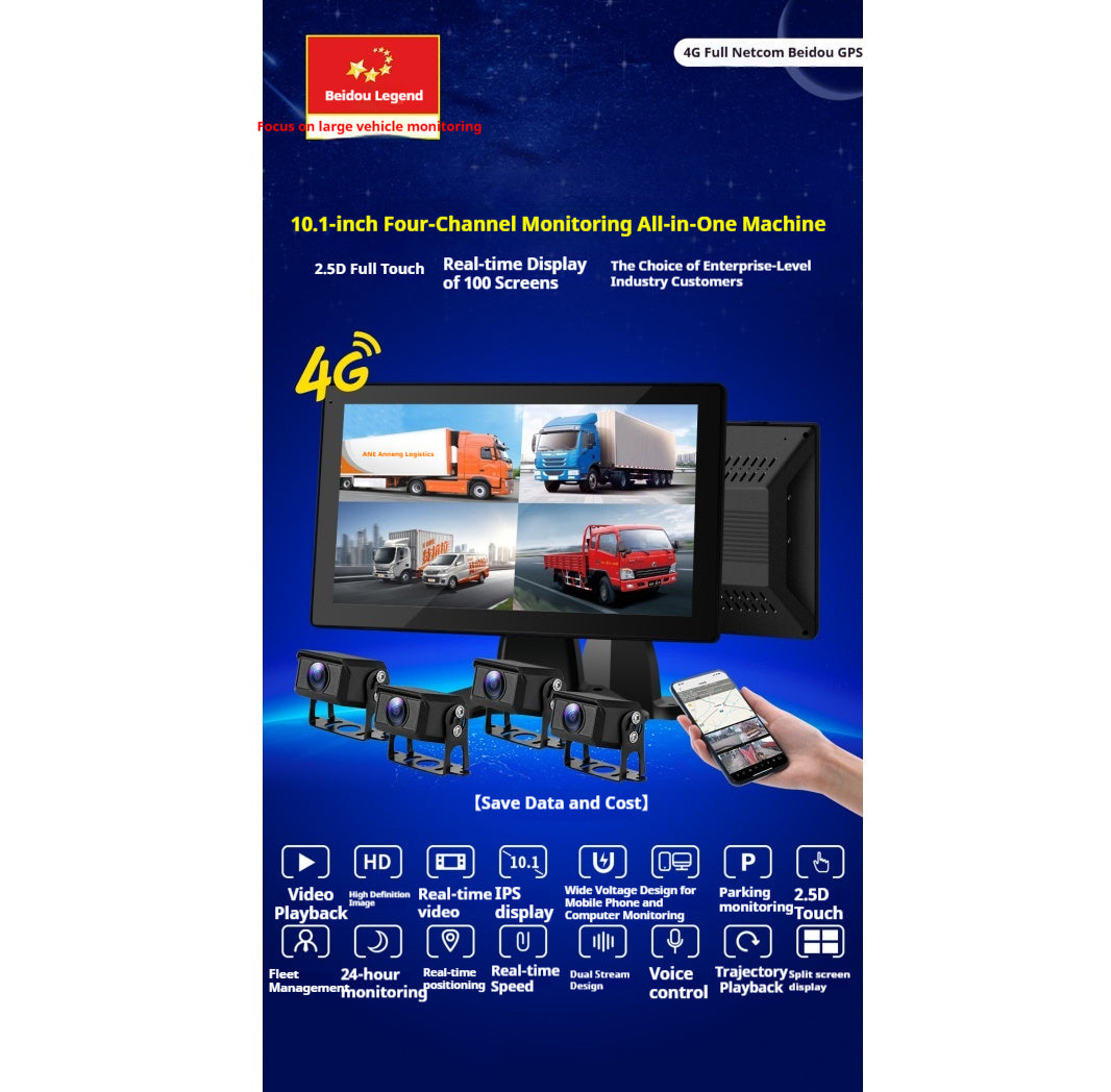 10.1-in 4G Network 4-CH All-in-One Safety System