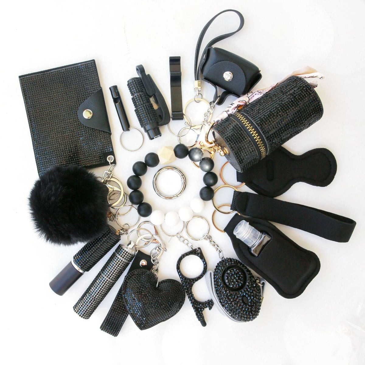 19-Piece Multifunctional Safety Defense Keychain Set