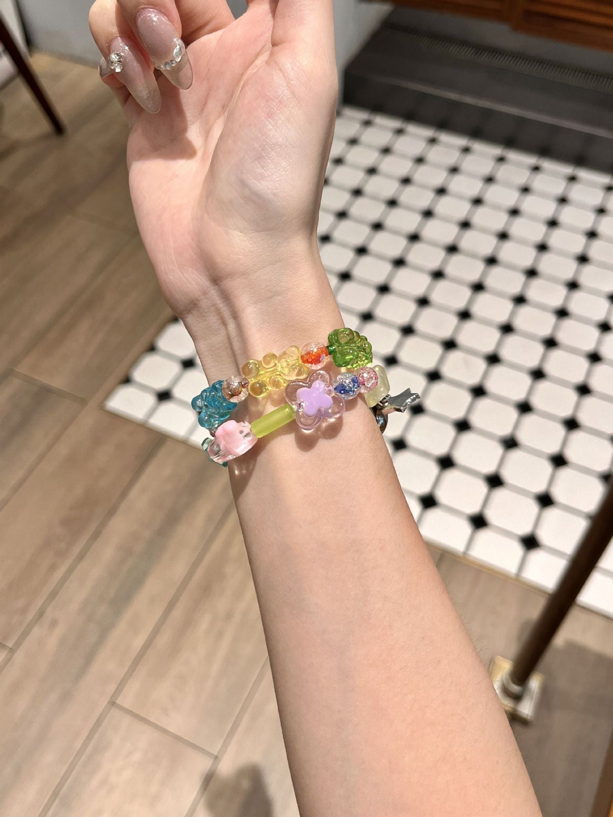 Colorful Gummy Bear Beaded Watch Band Compatible With IWatch Series Soft Silicone Strap