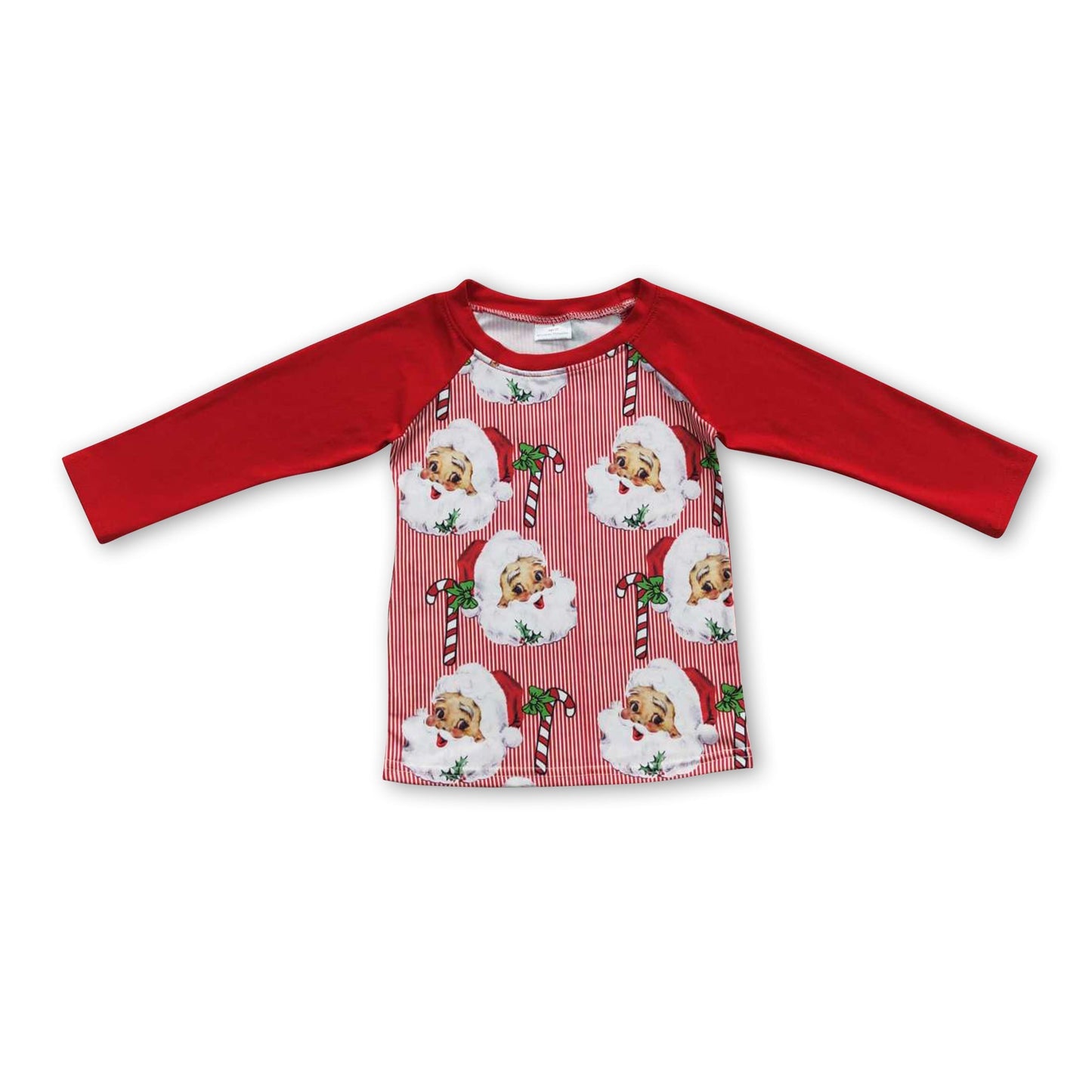 Santa candy cane stripe baby kids Christmas shirt