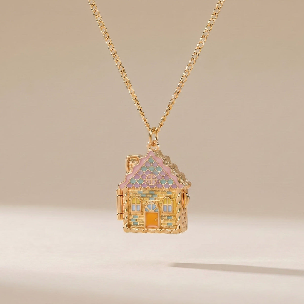 Gingerbread House Series Openable Pendant Necklace