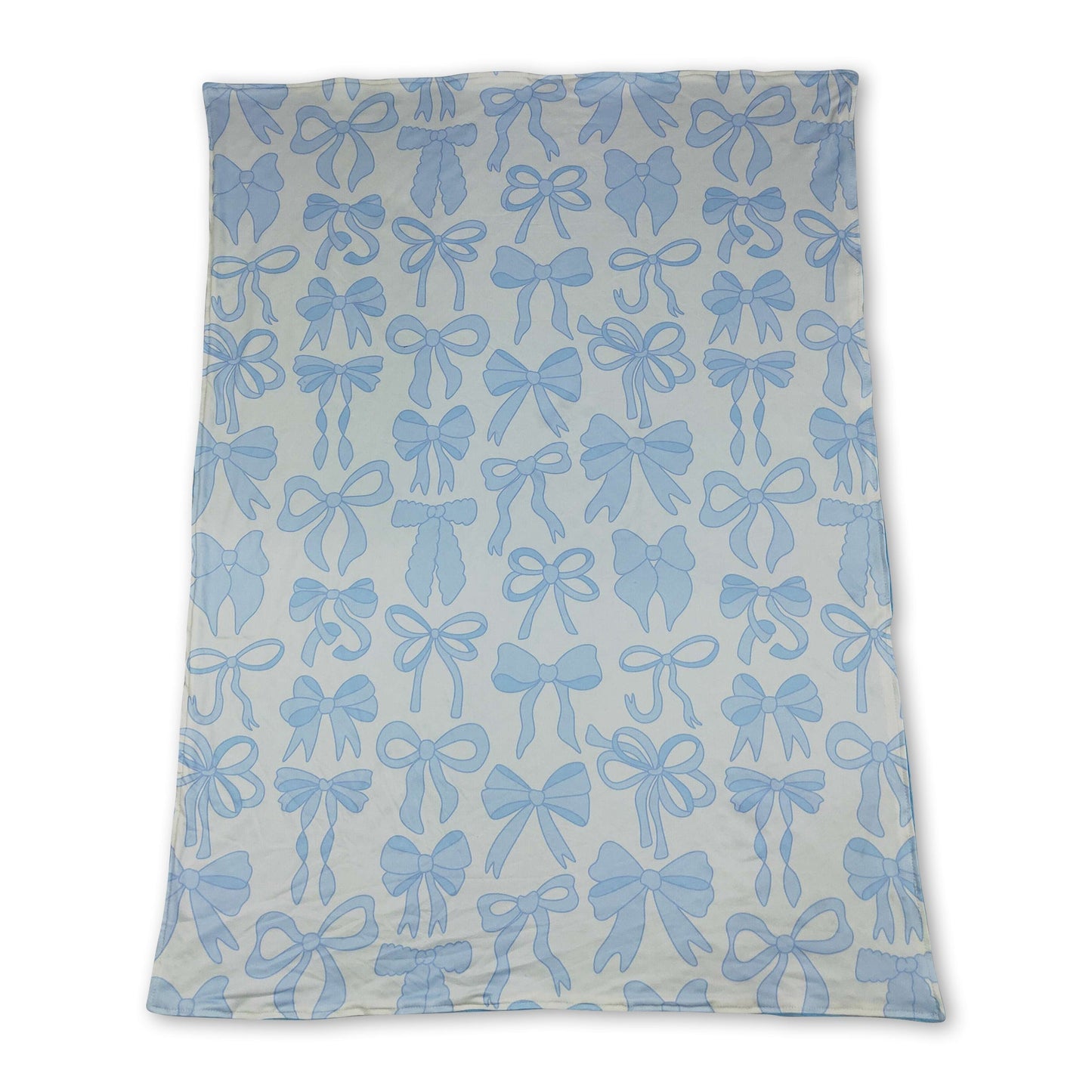 Light blue bows baby girls minky polka dots blanket
