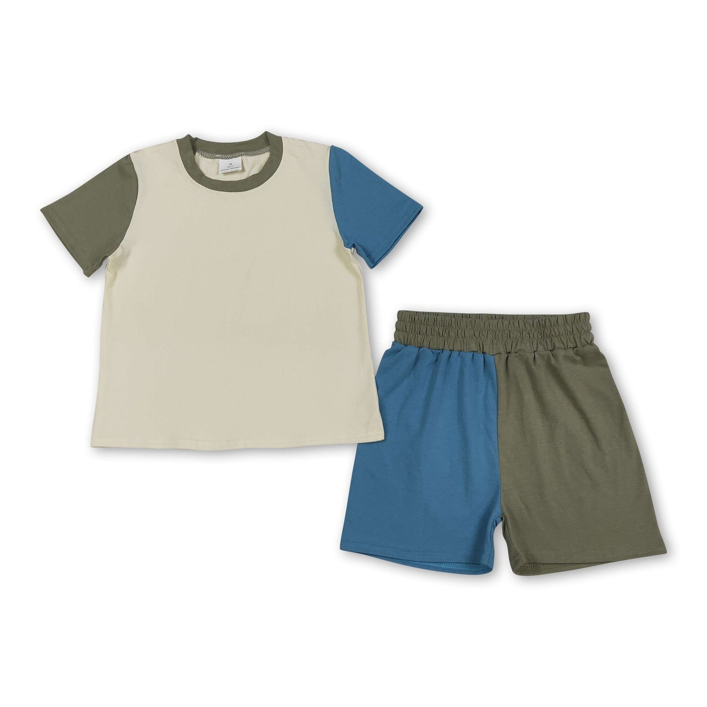 Cotton short sleeves top shorts kids boys summer outfits