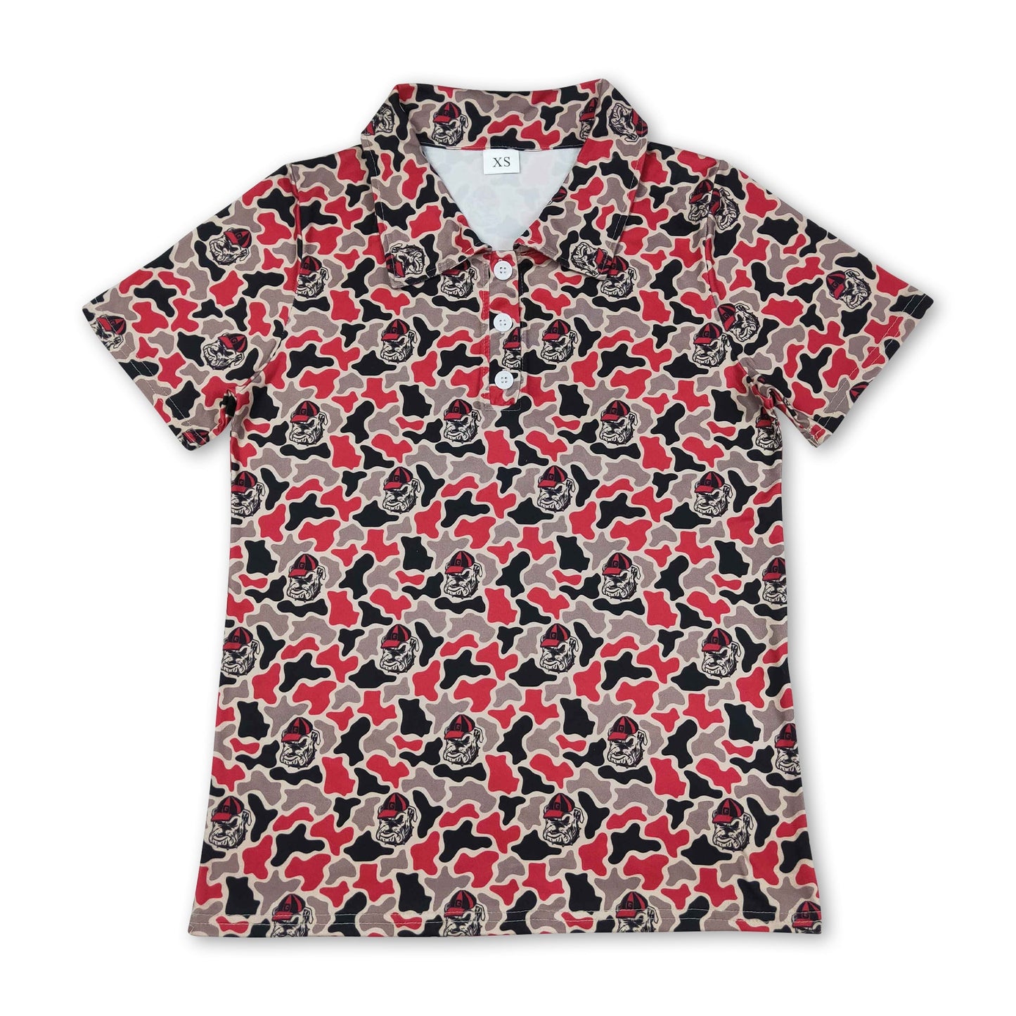Short sleeves camo dog G adult men team polo shirt