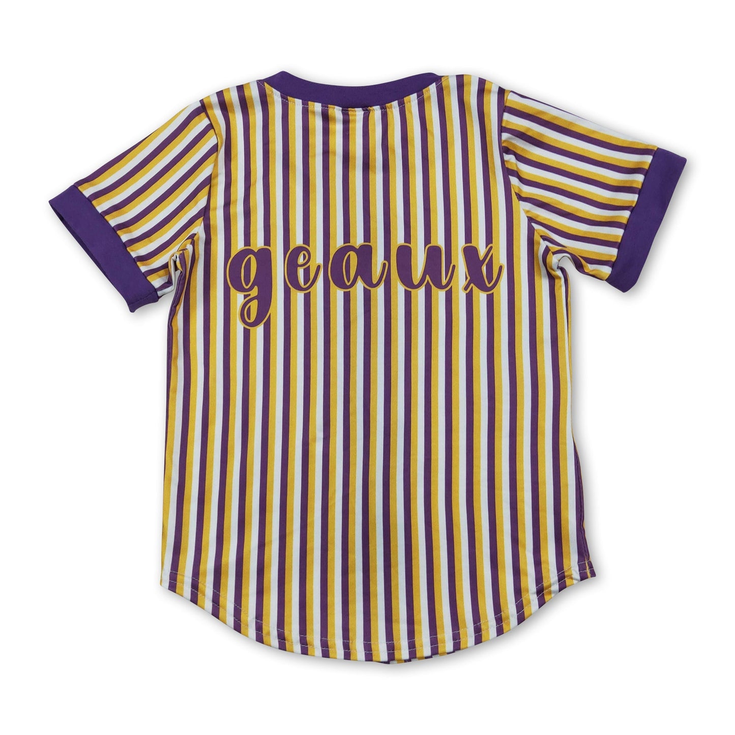 Short sleeves purple yellow tiger boy team shirt