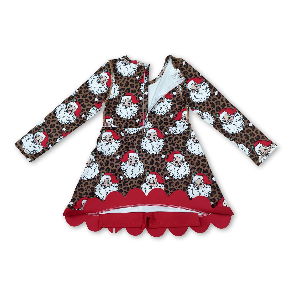 Leopard Santa Bow Athletic Dress