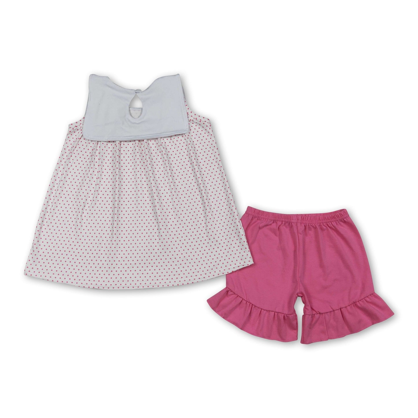 Sleeveless sheep cross embroidery kids girls Easter outfits
