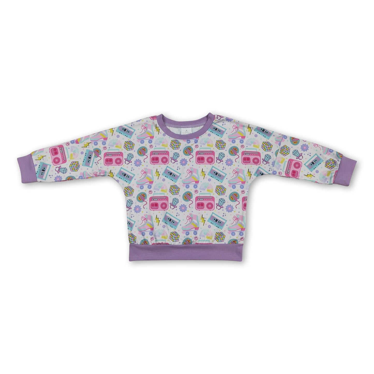 Long sleeves skates music kids girls shirt