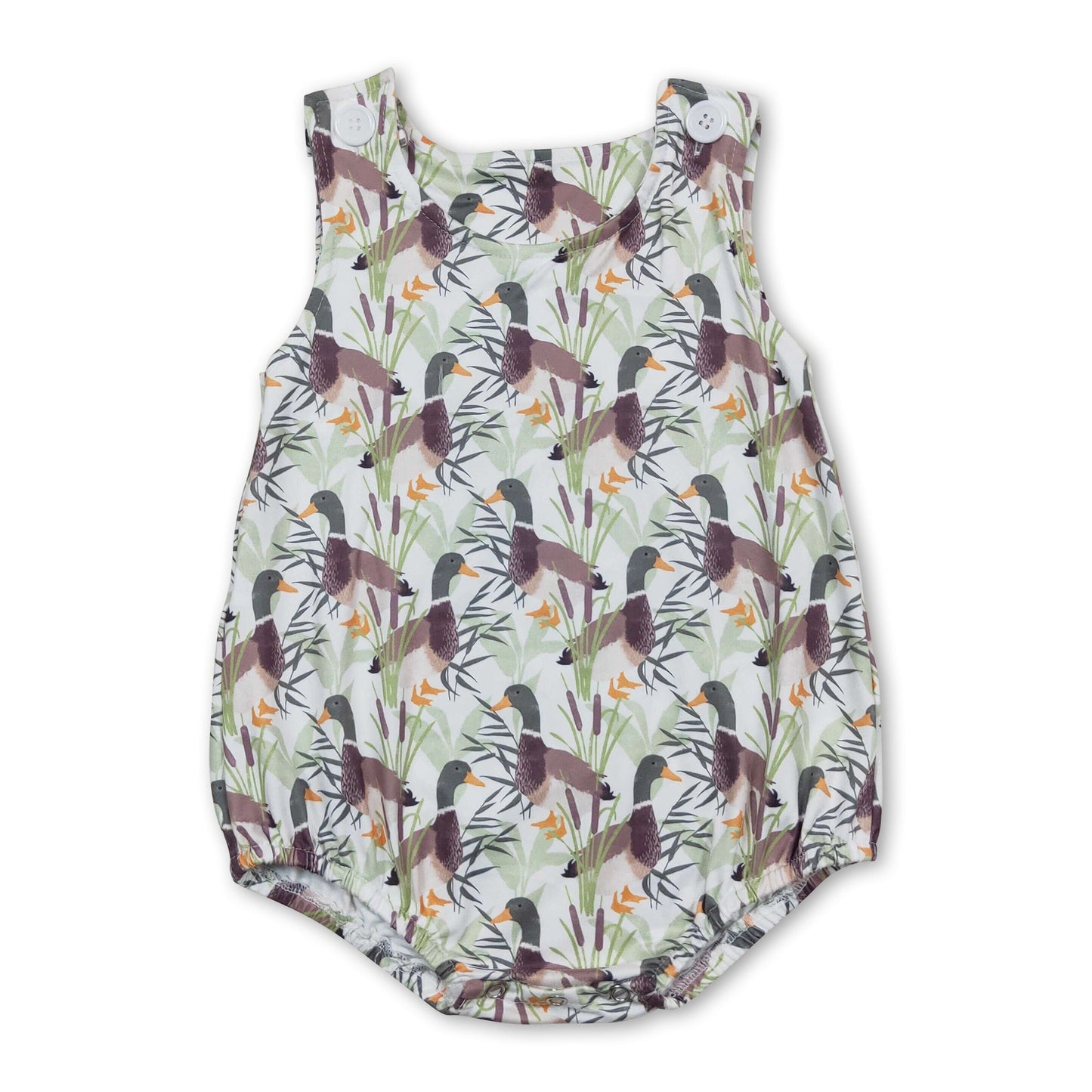 Sleeveless duck baby boys summer romper