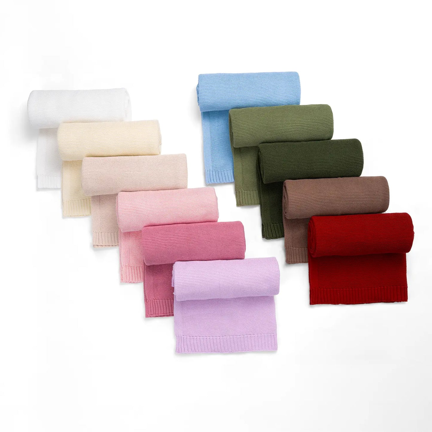 Classic Knit Cotton Baby Blanket in White