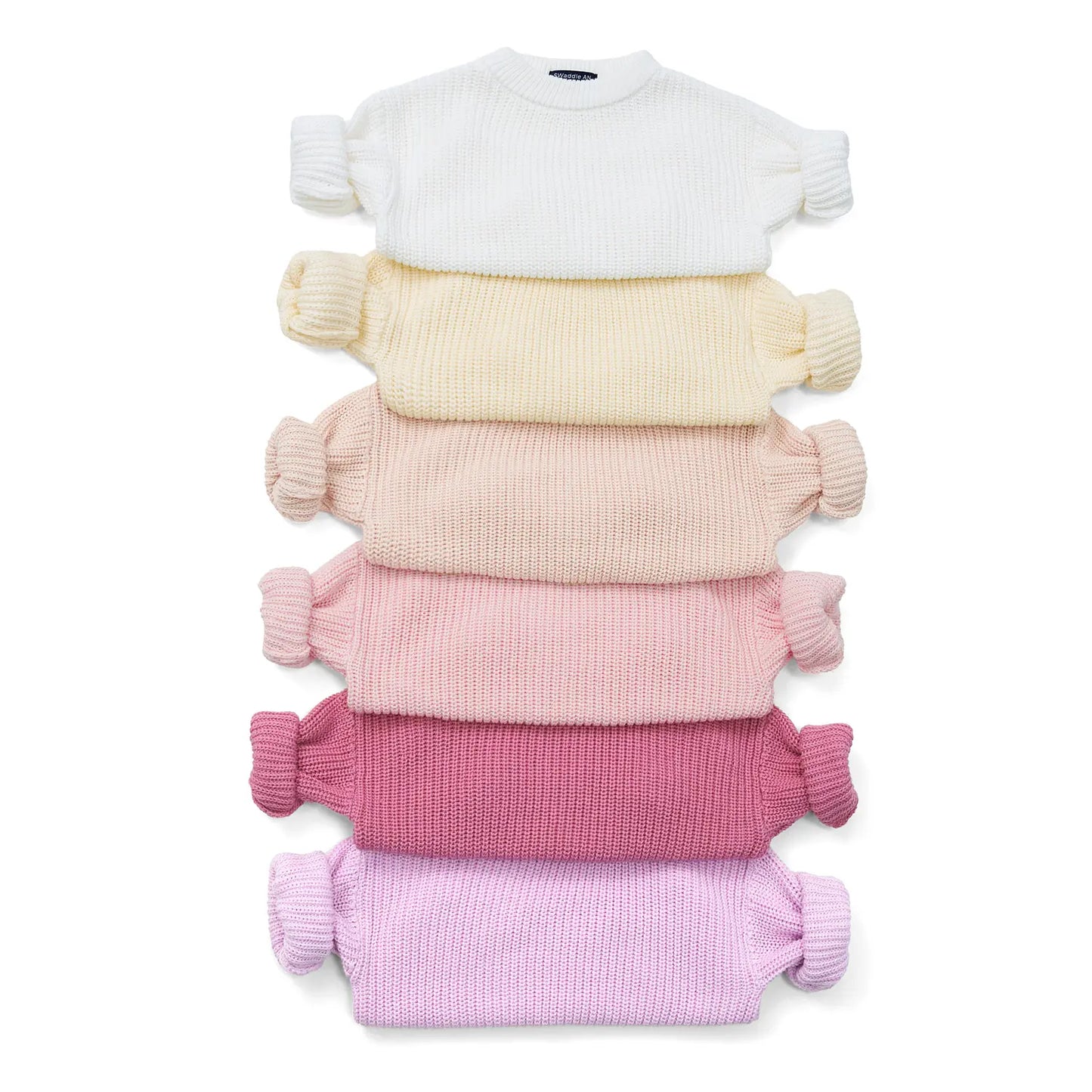 Classic Knit Baby Sweater in Timeless White