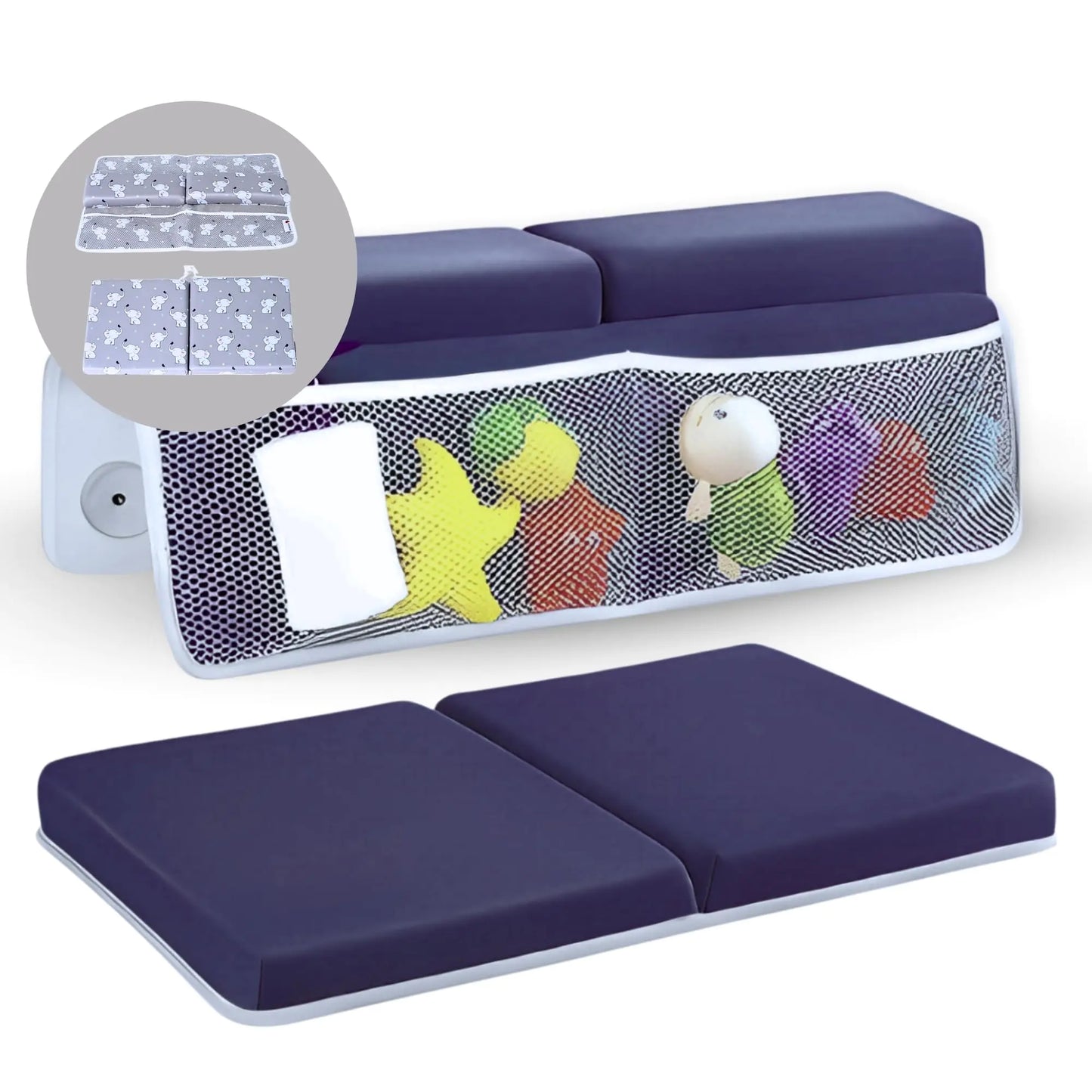Baby Bath Kneeler and Elbow Rest Pad Set | Quick Dry Bath Kneeling Pad for Bathing Baby | Bathtub Bath Accessories for Baby | Baby Bath Tub Kneeler Pad & Bath Elbow Rest Pad (Color/Style May Vary) - # BAGE11110008