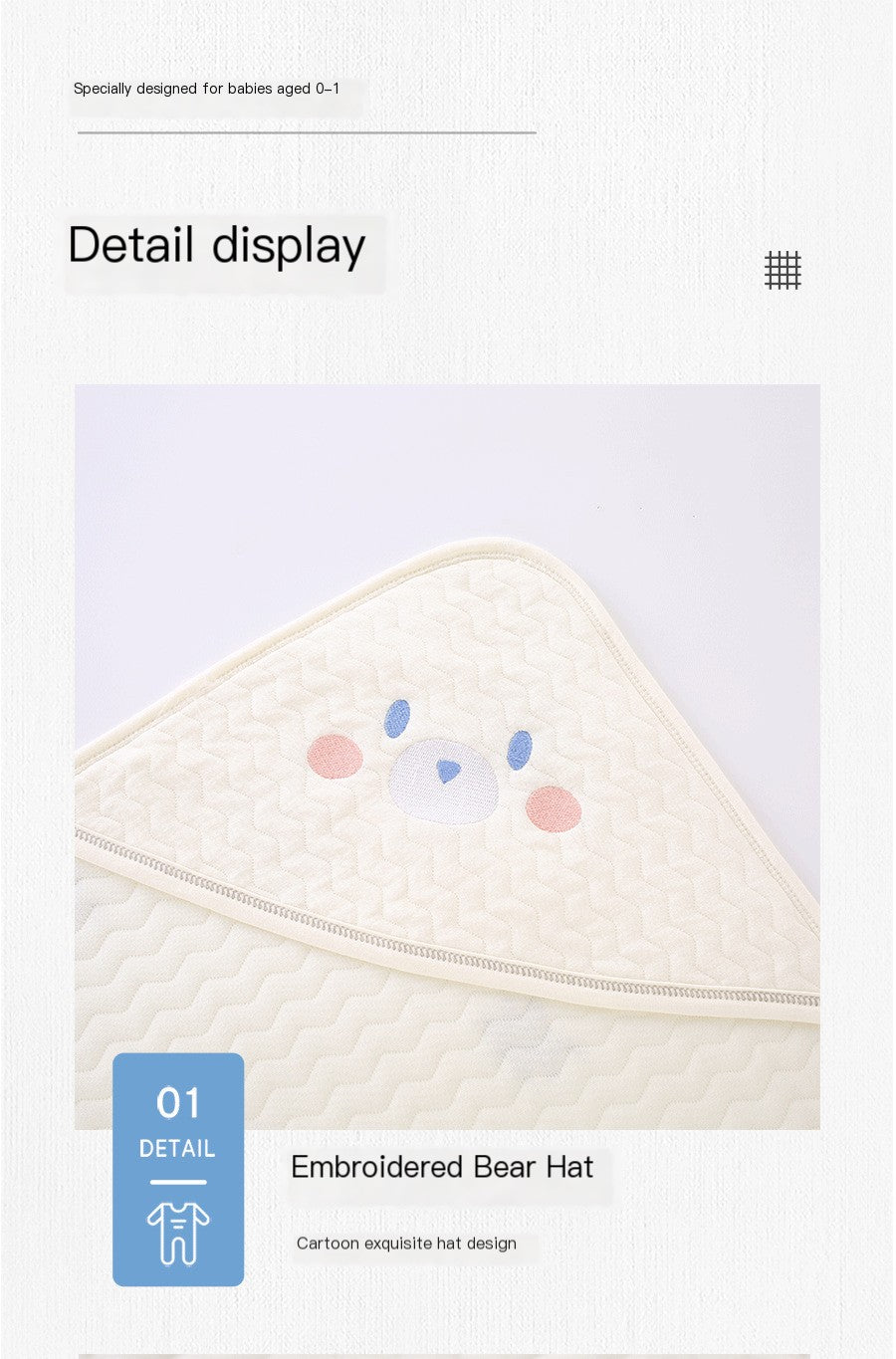Baby Swaddle Blanket - All Seasons, 3-Layer Warmth - # BAGE41210025