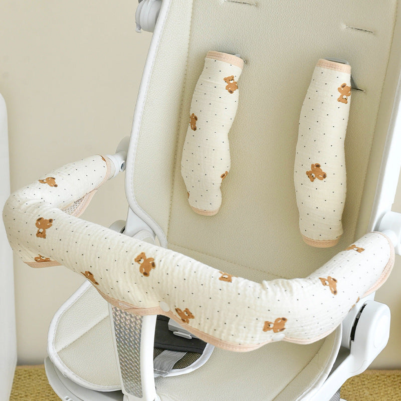 Babys Pure Cotton Thickened Stroller Pad Seat Cushion And Armrest Backrest