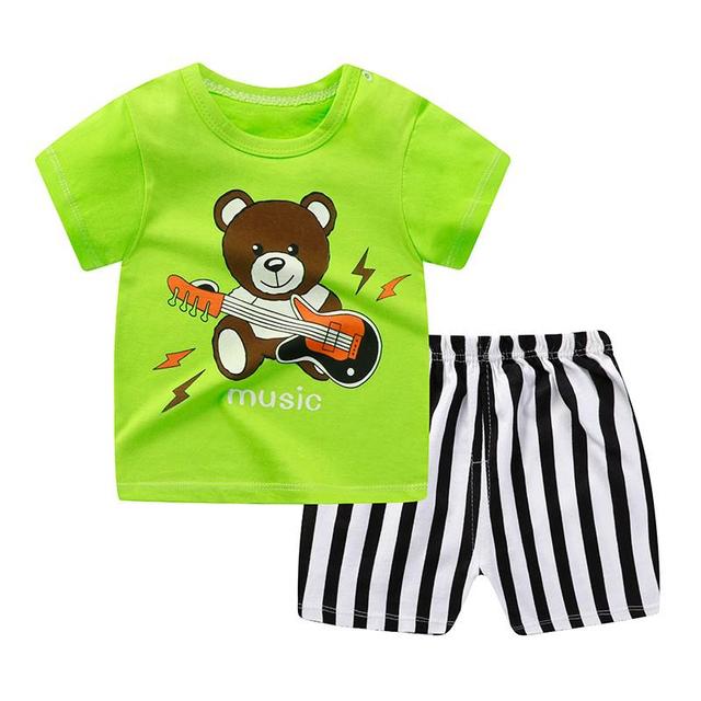 Boys' Short Sleeve Shirt and Shorts Fashion Set - # BAAA51210051