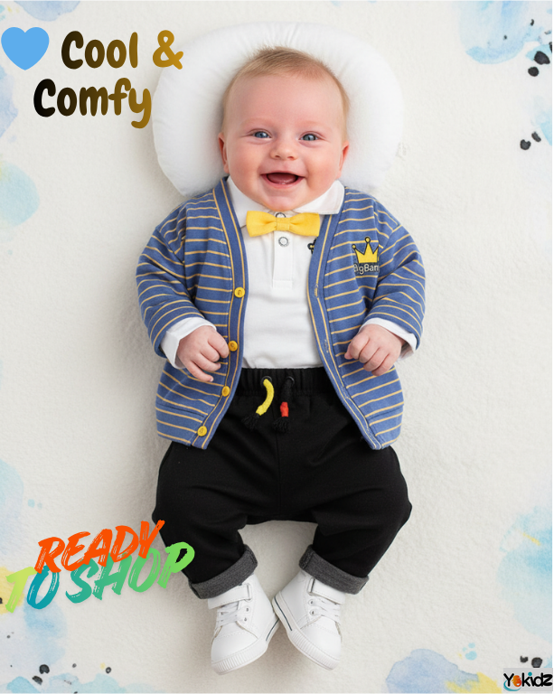 Boys' Spring/Autumn 3-Piece Cotton Set - # BAAA51210054 & BOAA11310023