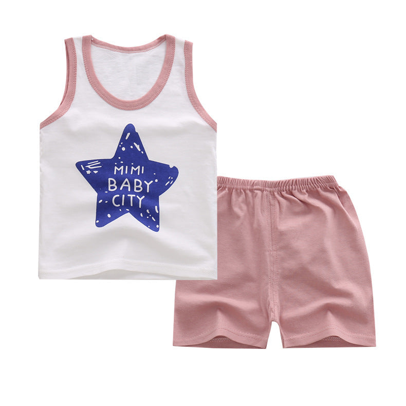 Boys' Summer Cotton Two-Piece Set | With Shorts | 0-4 Years - # BAAA51210043 & BOAA11310018
