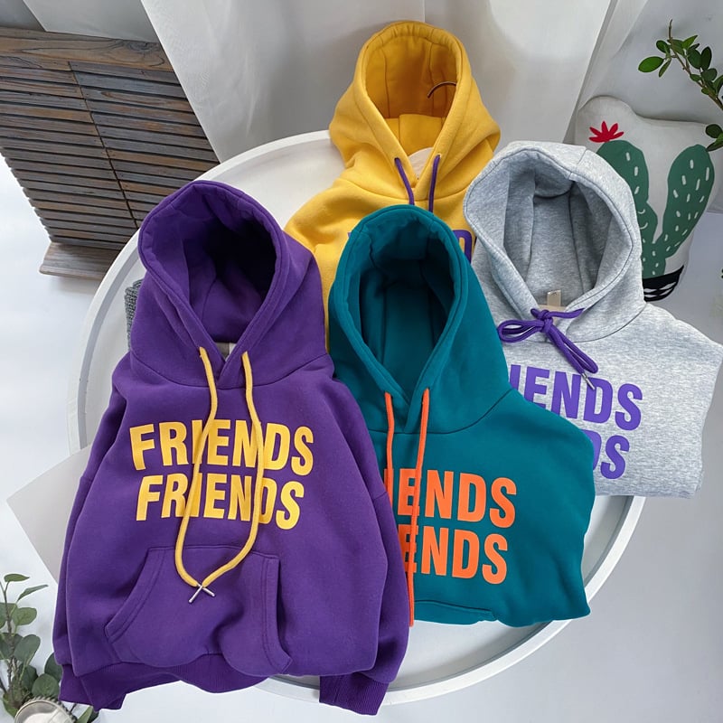 Children's Hooded Sweater with Colorful Letters - # BOAA11510025