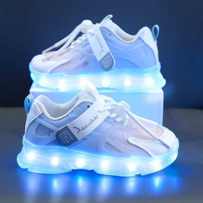 Rechargeable Glowing Shoes Colorful Light-Up Kids Shoes