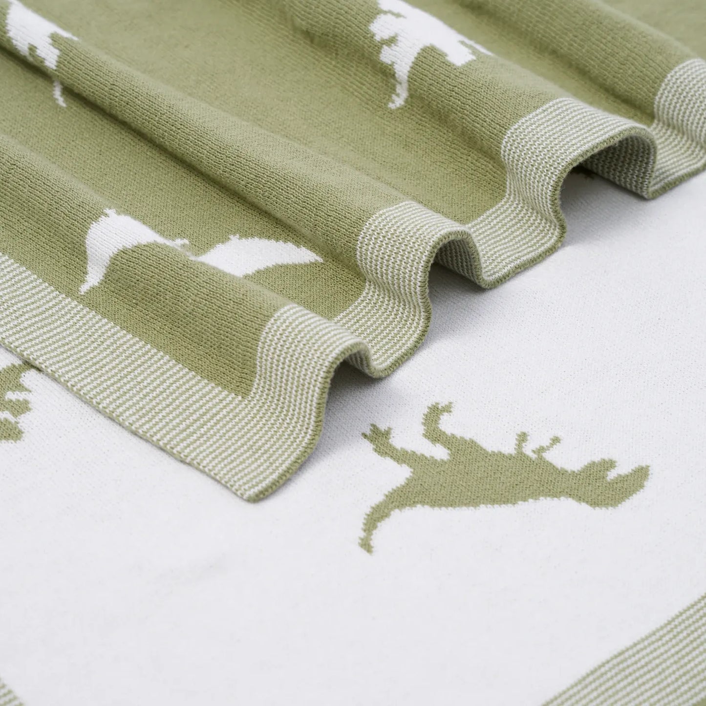 Dinosaur Jacquard Knit Baby Blanket
