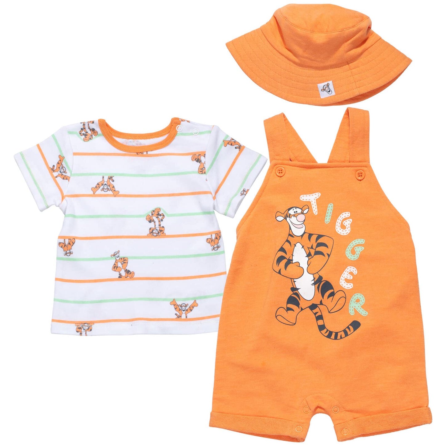 Disney Winnie the Pooh Tigger Baby Boys 3 Piece Set| Overalls-T-Shirt-Hat | 3-6 Months - # BAAA51210046