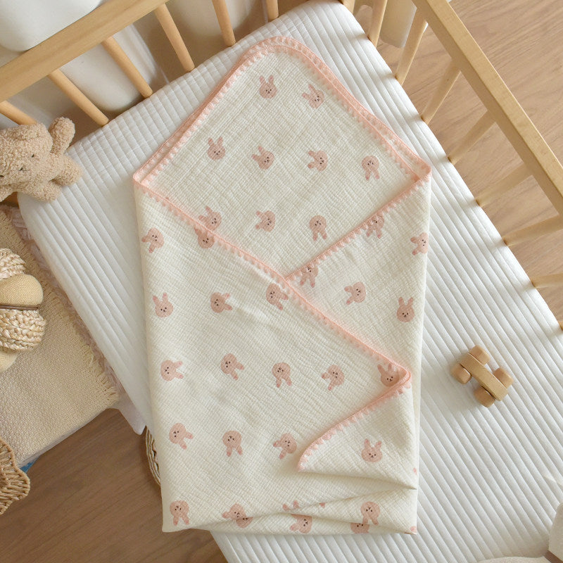 Baby Pure Cotton Three-layer Gauze Swaddle Blanket Bath Towel