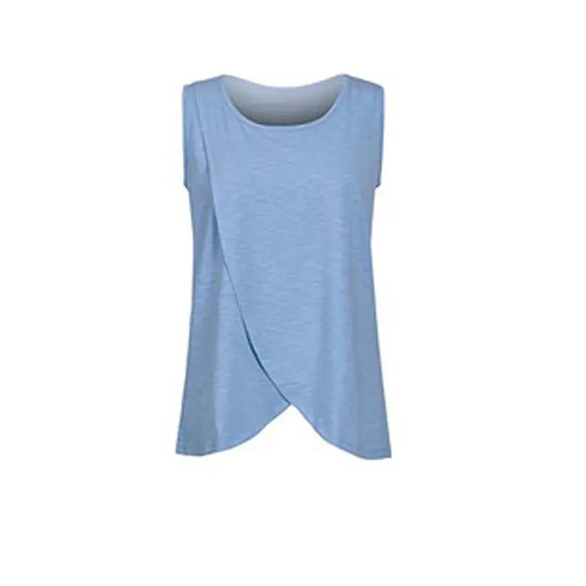 European American Round Neck Sleeveless Maternity Dress - # NURSGA11210101