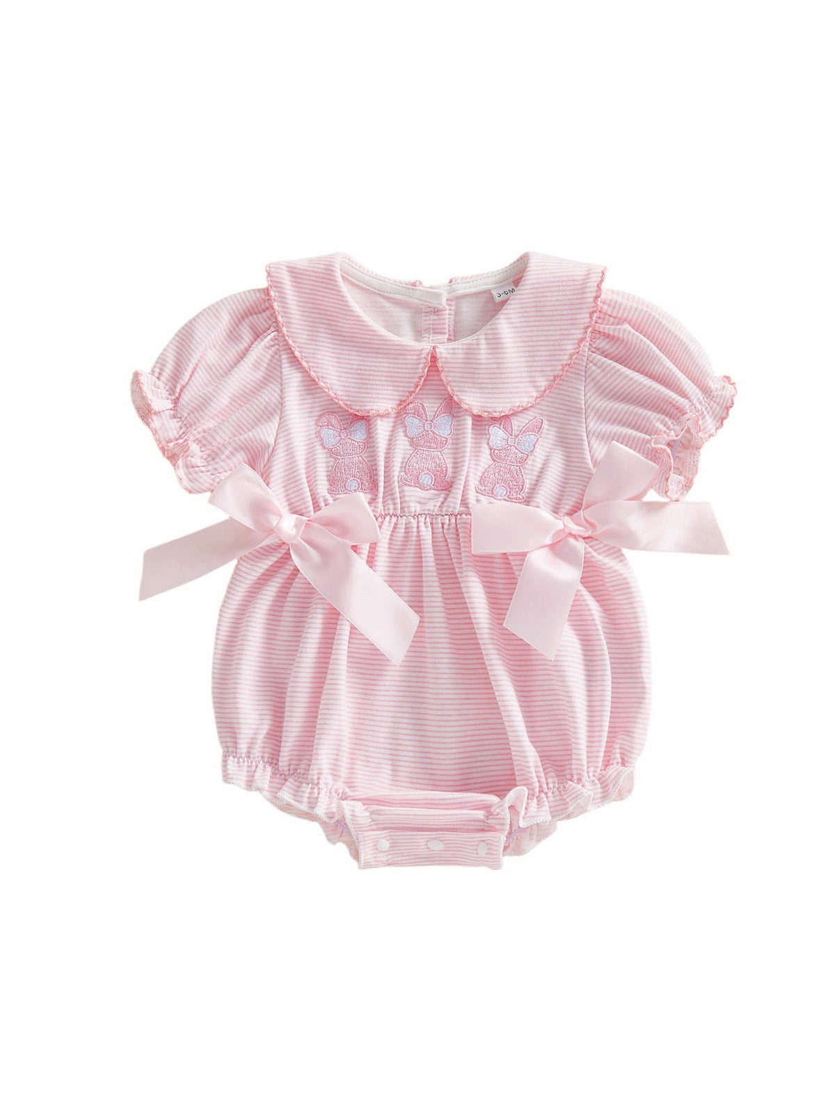 Baby Girl Long-sleeve Romper With A Ruffled Collar
