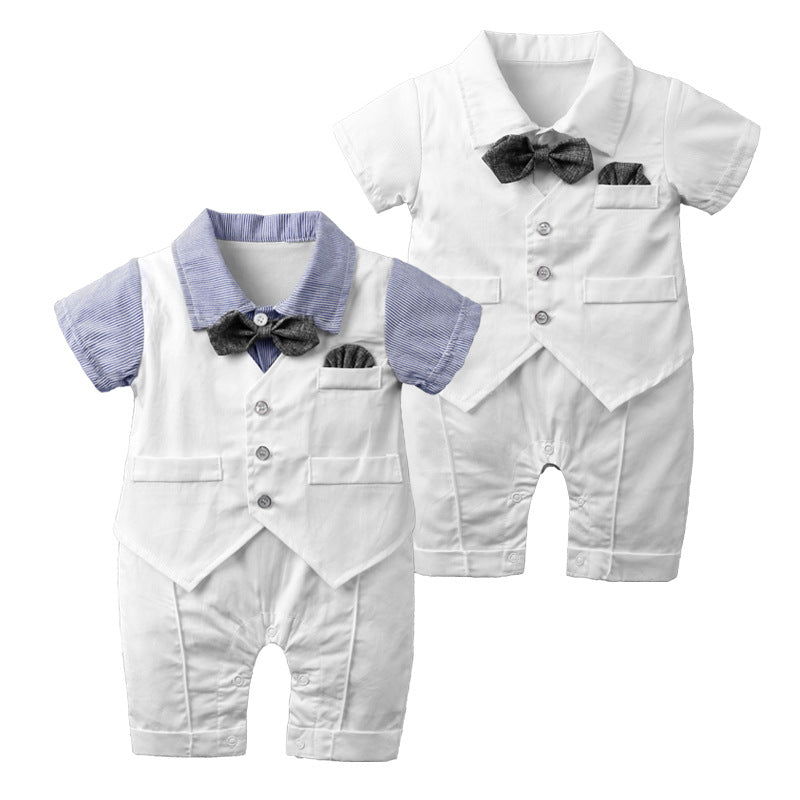 Gentleman Short Sleeve Bodysuit for Boys (White) - # BAAA71710012