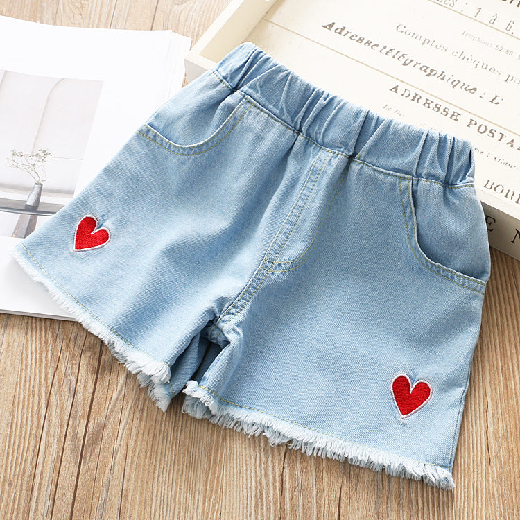 Girls' Embroidered Denim Shorts | For Ages 3-8 Years - # GIAA21410020