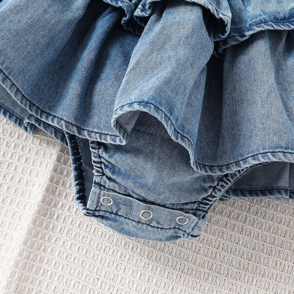 Newborn Baby Girl Denim Suspender Romper Dress - # BAAA1B1110001