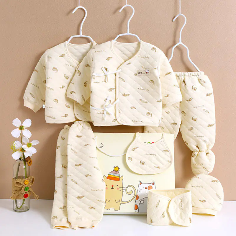 Newborn Cotton Baby Gift Set - 7 Piece Winter Outfit - # BANB11110002