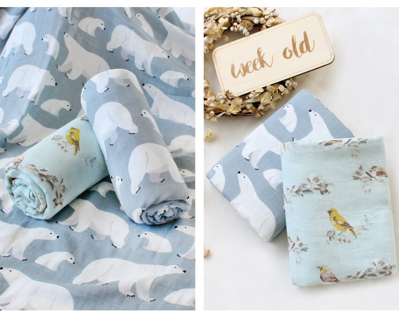 Organic Cotton Baby Swaddle Blanket - # BAGE41210023