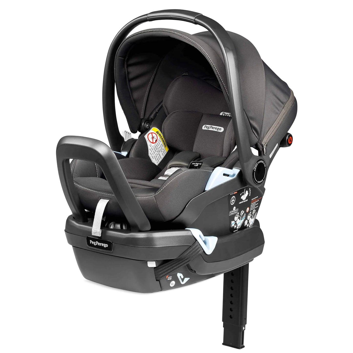 Peg Perego Primo Viaggio 4-35 Lounge | Reclining Rear Facing Infant Car Seat | Includes Base with Load Leg & Anti-Rebound Bar | For Babies 4 to 35 lbs | Graphic Gold (Black & Gold) - # BAGEG1210004