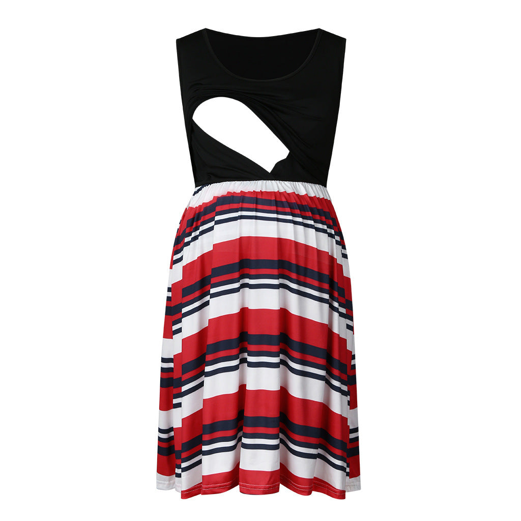 Popular Print Sleeveless Maternity Dress - # PRGTA11510014