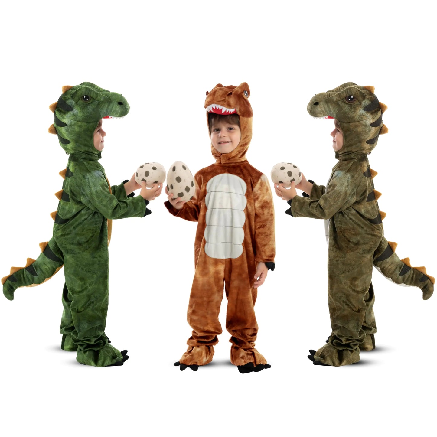 Spooktacular Creations Realistic | T-rex Costume Outfit Dinosaur | Jumpsuit with Egg for Kids | Toddler Halloween Dress-up Party | Bronze | 3T (3-4 yrs) - # BOAA111310002