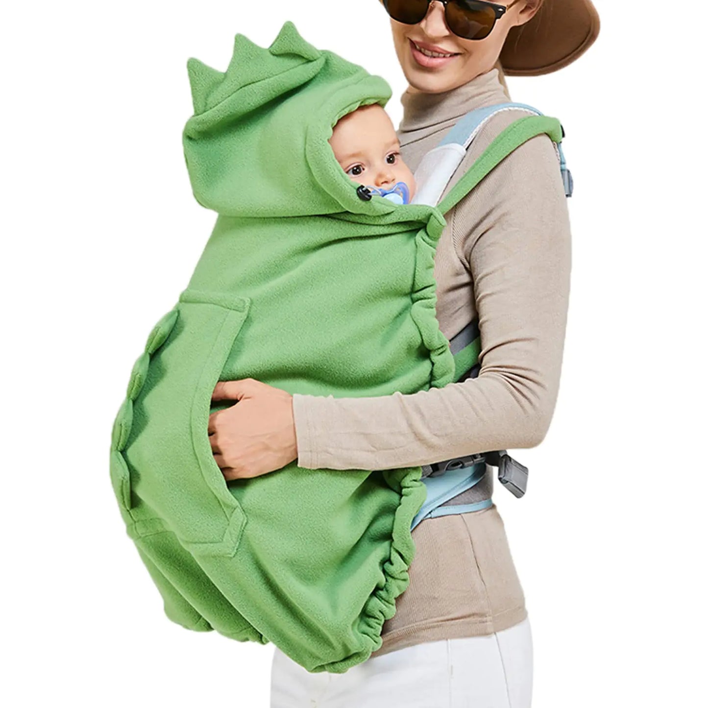Stroller Cover Baby Carrier Cover Newborn Hooded Stretchy Cloak Reversible Cloak Kangaroo Hoodie for Mom Baby Suit for All Seasons -Green - # BAGEG1710008