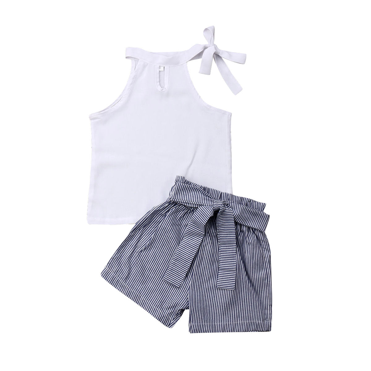 Summer Baby Girl Clothes Set | Sleeveless T-Shirt & Shorts - # BAAA51210056