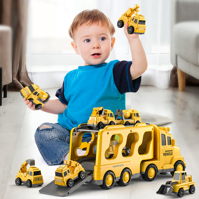 TEMI Diecast Carrier Truck Toy Set | Engineering Vehicle Playset for Kids - # BOT&G21910002 & BOT&G22910002