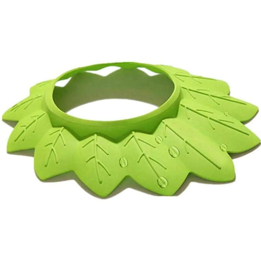 TOPINCN Baby Shower Soft Baby Bath Leaf Shaped Elastic | Bath Safety Hat Shower Visor| Bathing Hat for Toddler | Baby Kids Children Washing Hair - # BAGE11210004