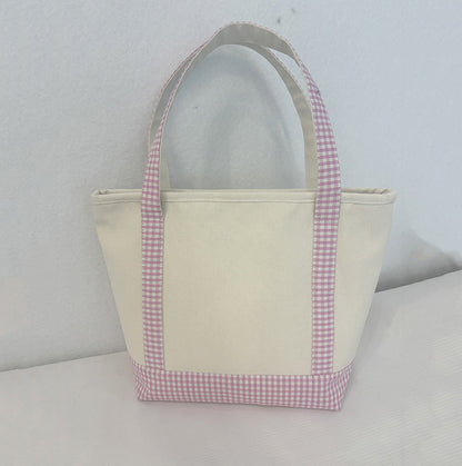 Lattice Travel Large-capacity Color-spliced Thickened Handbag
