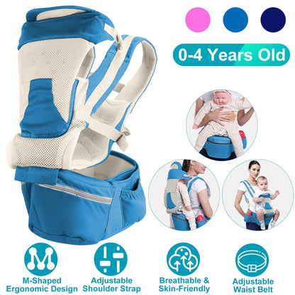 Multifunctional Baby Carrier with Hip Seat & Head Hood