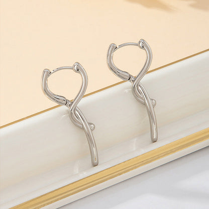 Gold Silver Plated Minimalist Geometric Stud Earrings, Sweet Cute Versatile Daily Earrings For Girls & Students
