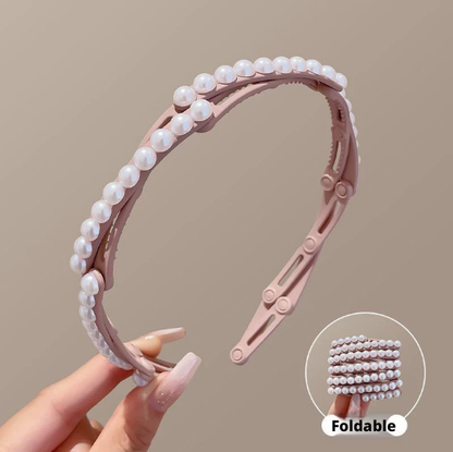 Pearl folding headband-black-resin-1 piece