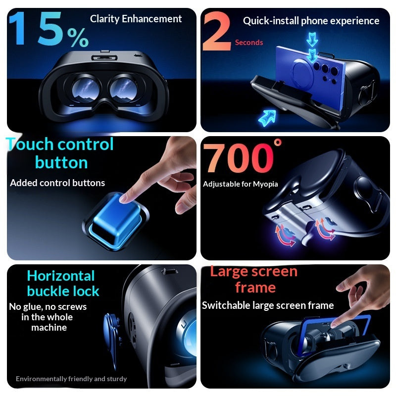 All-in-one Virtual Reality 3D Panoramic Glasses
