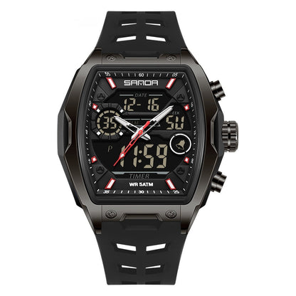 Barrel-shaped Waterproof Multifunctional Alarm Clock Student Sports Watch